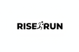 Make the text say Rise Run with a person running in between after the e on rise and before r on run. Make sure it’s black with a white human figure running 